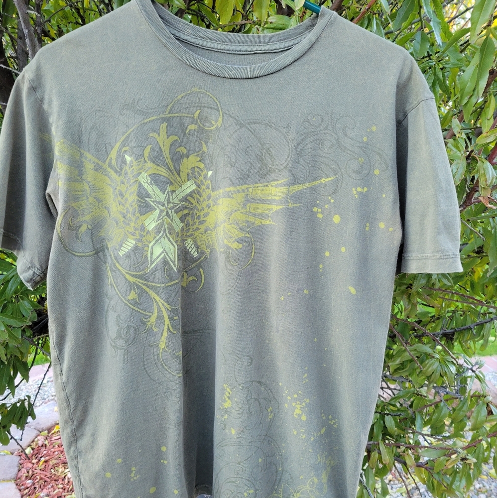 Apt 9 Premium Army Green Mens Graphic Tshirt Size Medium